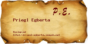 Priegl Egberta névjegykártya
